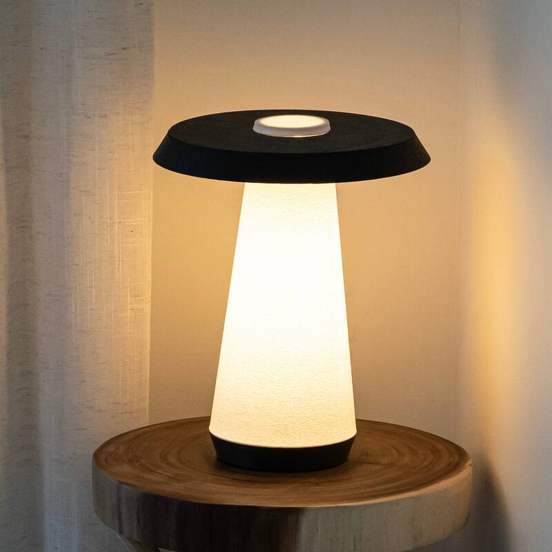 Enzo 12.25" Mid-Century Minimalist Plant-Based PLA 3D Printed Dimmable LED Table Lamp, by JONATHAN Y