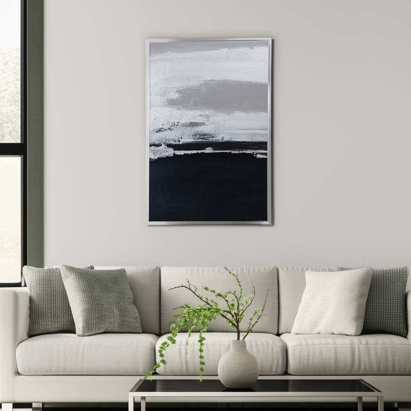 Canvas Wall Art Wood Frame Abstract Texture Vertical Decor - 60" Multi - Wood - Multi - 40" x 2" x 60"