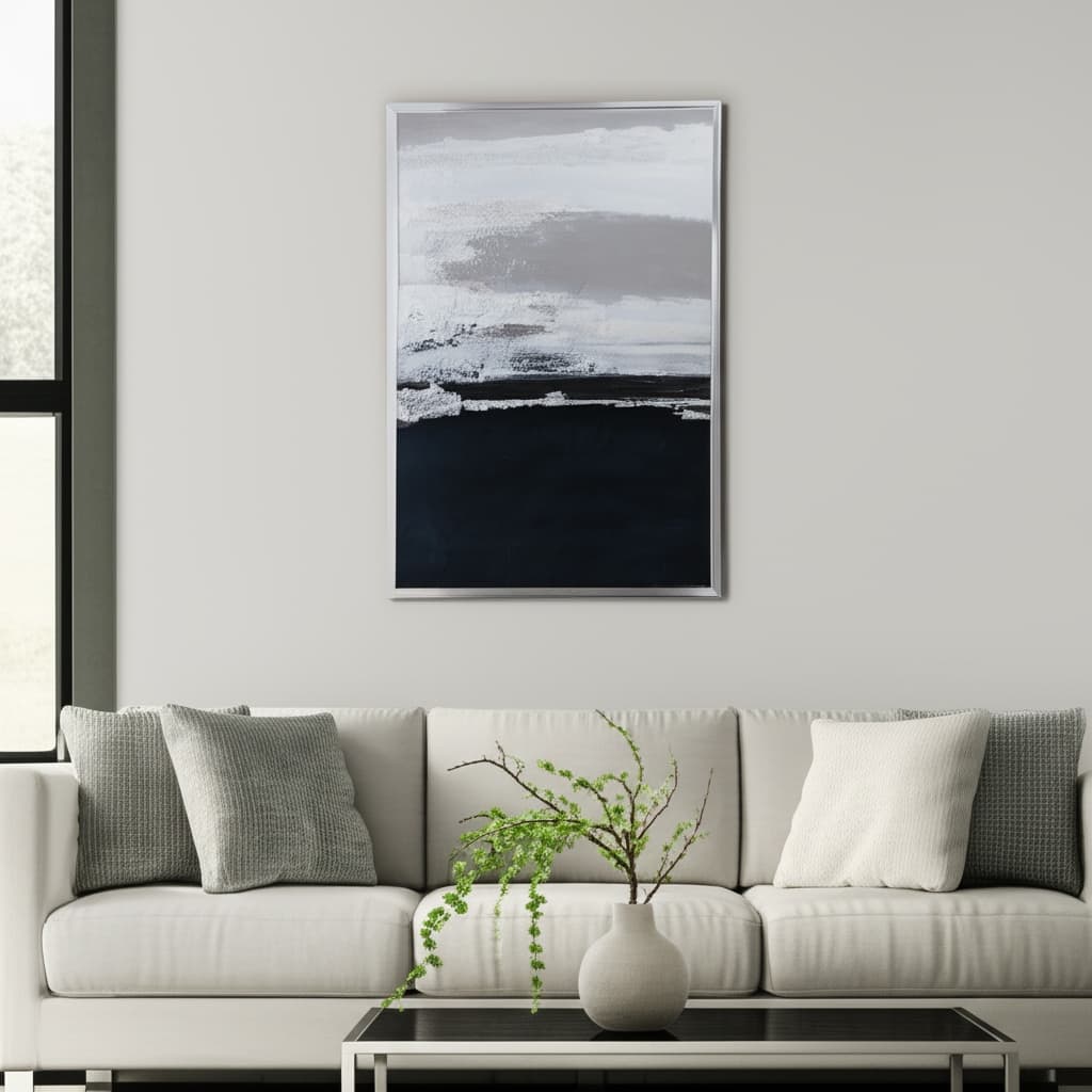 Canvas Wall Art Wood Frame Abstract Texture Vertical Decor - 60" Multi