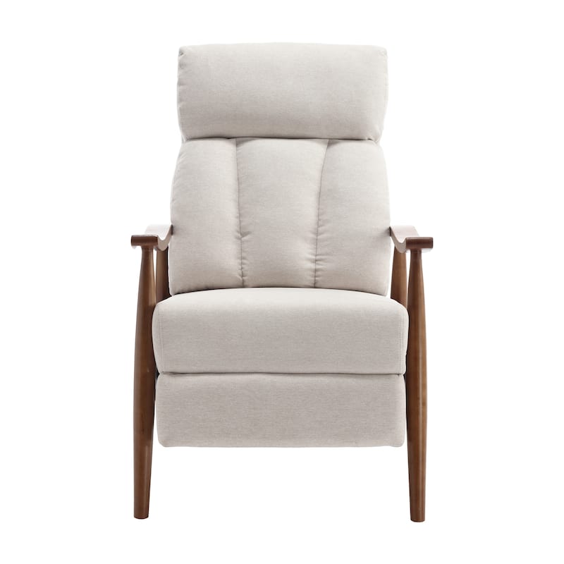 Beige Modern 26.38" Upholstered Adjustable Chaise Lounge Chair with Wood Frame for Living Room