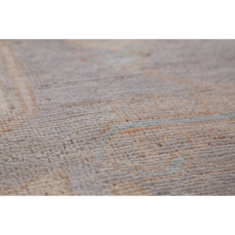 Hand Knotted Oriental 100% Wool Carpet Transitional Medallion Navy Blue & Blues Oushak Area Rug - 14' 8'' X 12' 0''