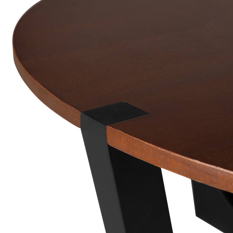 Acacia Solid Wood Coffee Table/Side Table,Brown & Black Color