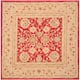SAFAVIEH Anatolia Angeline Traditional Oriental Hand-spun Wool Rug - 6' x 6' Square - Red/Ivory