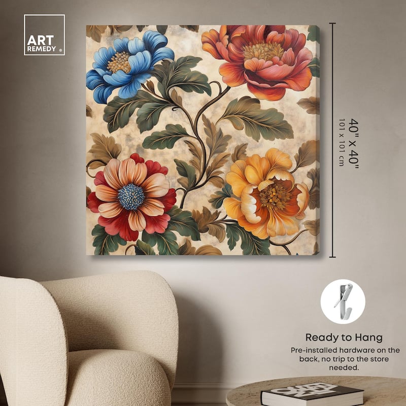 Golden Gardenia III Canvas by Art Remedy, Gallery Wrapped