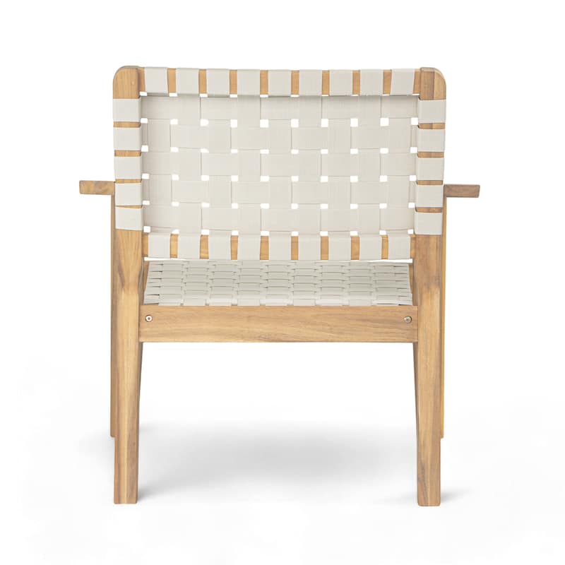 Christopher Knight Home - Hilary Acacia Wood Woven Rope Outdoor Club Chairs, Set of 2