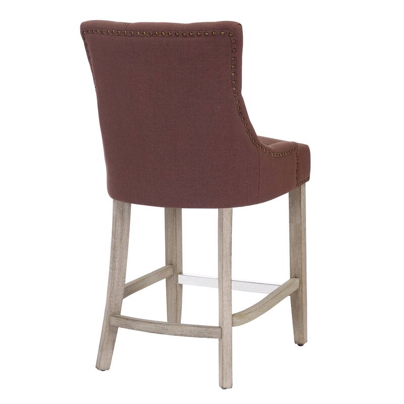 Carter 24" Upholstered Button Tufted Counter Bar Stool