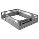 preview thumbnail 8 of 10, Full Size Toddler Floor Bed Safety Kids Bed with High Guardrails (19.6 inch), Concise Fence Bed for Boys Girls Kids Toddler