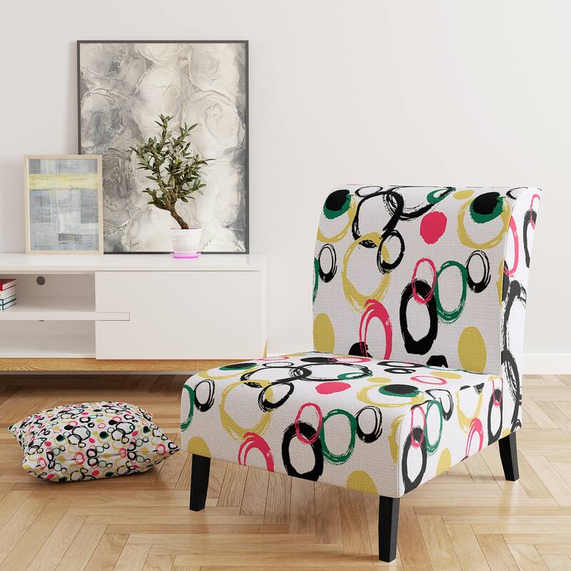 Designart "Multi Bright Pattern" Upholstered Patterned Accent Chair and Arm Chair