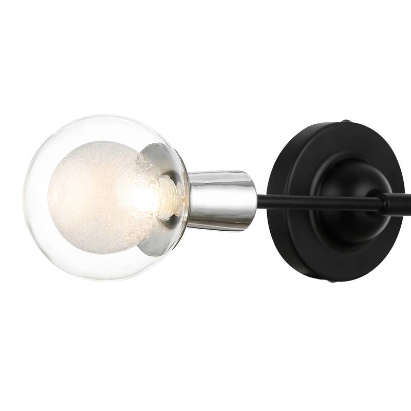 Light Society Cellini 2-Light Wall Sconce - Black/Clear