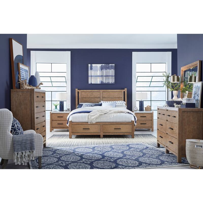 Magnussen Home Plum Creek Sierra Brown Drawer Dresser with Landscape Mirror