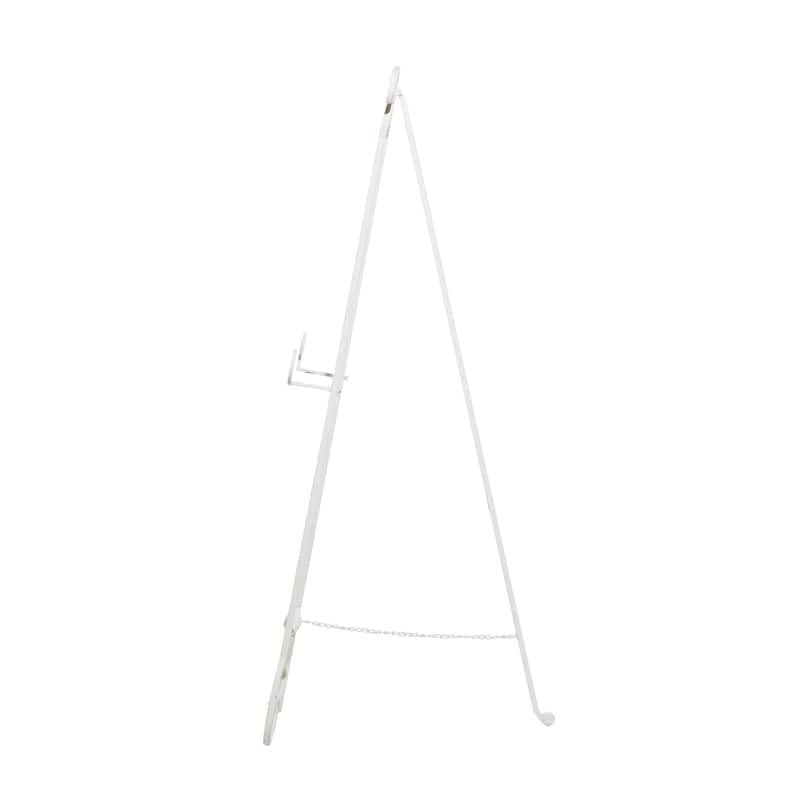 White Metal Large Adjustable 3 Tier Scroll Display Easel with Chain Support