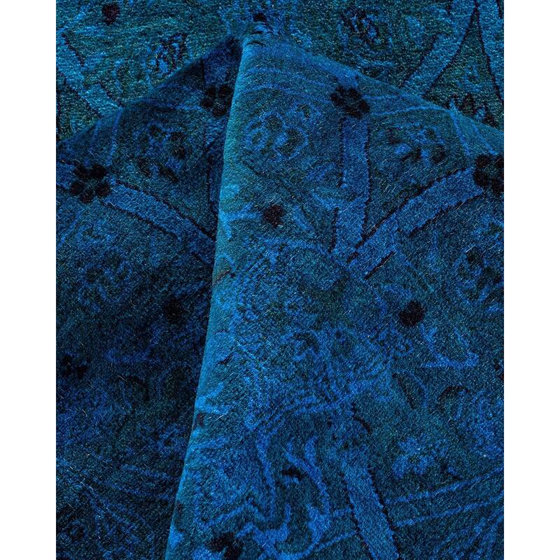 Fine Vibrance, One-of-a-Kind Hand-Knotted Area Rug - Purple, 7' 1" x 7' 1" - 7' 1" x 7' 1"