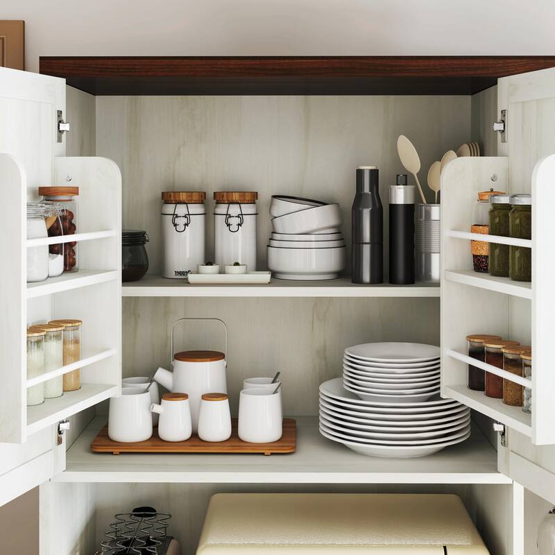 71" Farmhouse Pantry Cabinet - Hutch with Charging Station