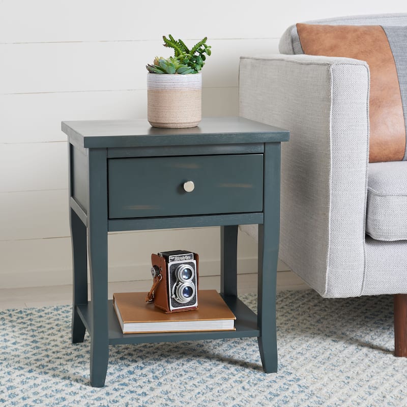 SAFAVIEH Martina Nightstand with Storage Drawer (Fully Assembled) - 18.1" x 15" x 22.2" - 18Wx15Dx22H
