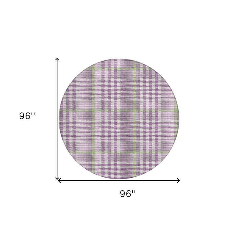 HomeRoots Plaid Transitional Rectangle Outdoor Rug