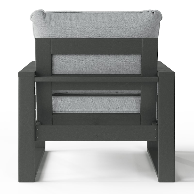 Polytrends Endless Patio Deep Seating Club Chair with Gray Frame (Set of 2)