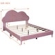 preview thumbnail 14 of 16, Full Size Velvet Upholstered Cloud-Shape Bed with Headboard, No Box Spring Needed
