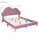 preview thumbnail 24 of 34, Velvet Upholstered Bed with Cloud-Shape Headboard, Wood Platform Bed Frame for Boys Girls Easy Assembly, No Box Spring Needed