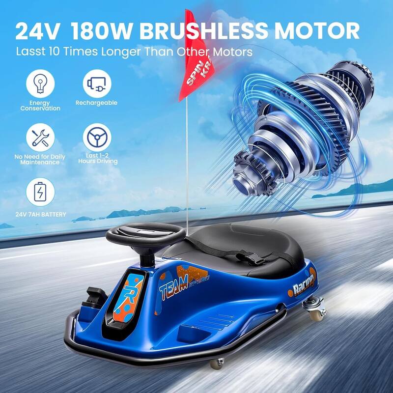 24V 7A Electric Ride-On Drifting Go Kart for Kids Best Gift