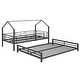 preview thumbnail 4 of 38, Heavy Duty Metal Bunk Bed with Ladder and Full-length Guardrail, Convertible 2 Beds, Twin over Full House Bed for Bedroom