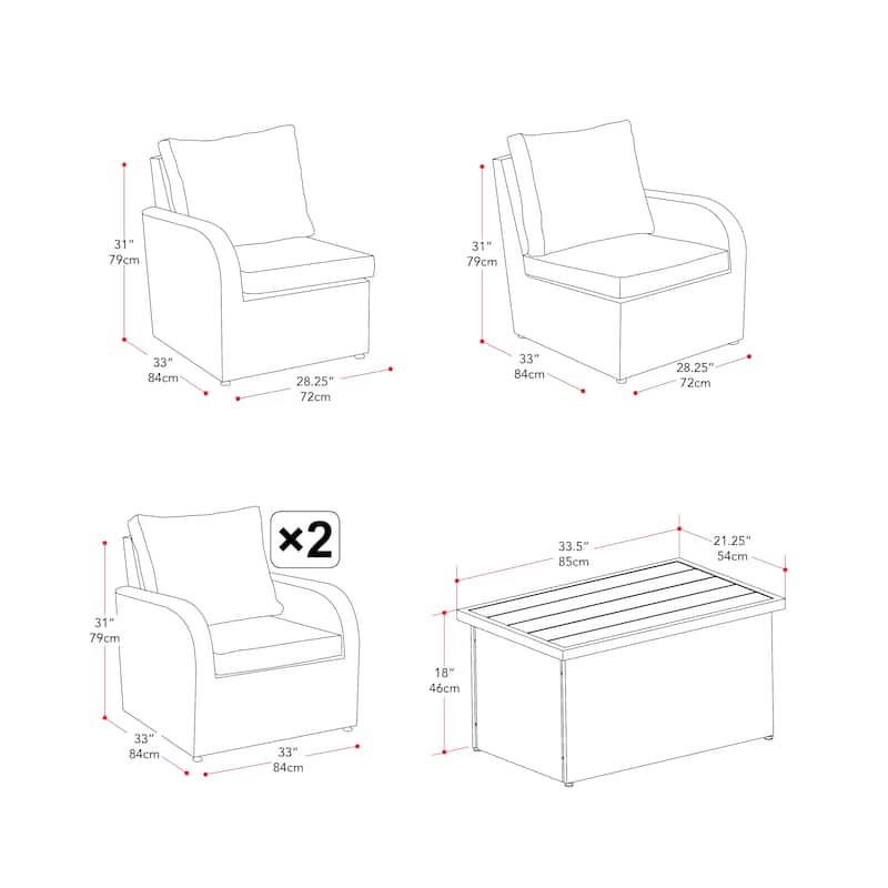 Brisbane Outdoor Loveseat 5-Piece Set