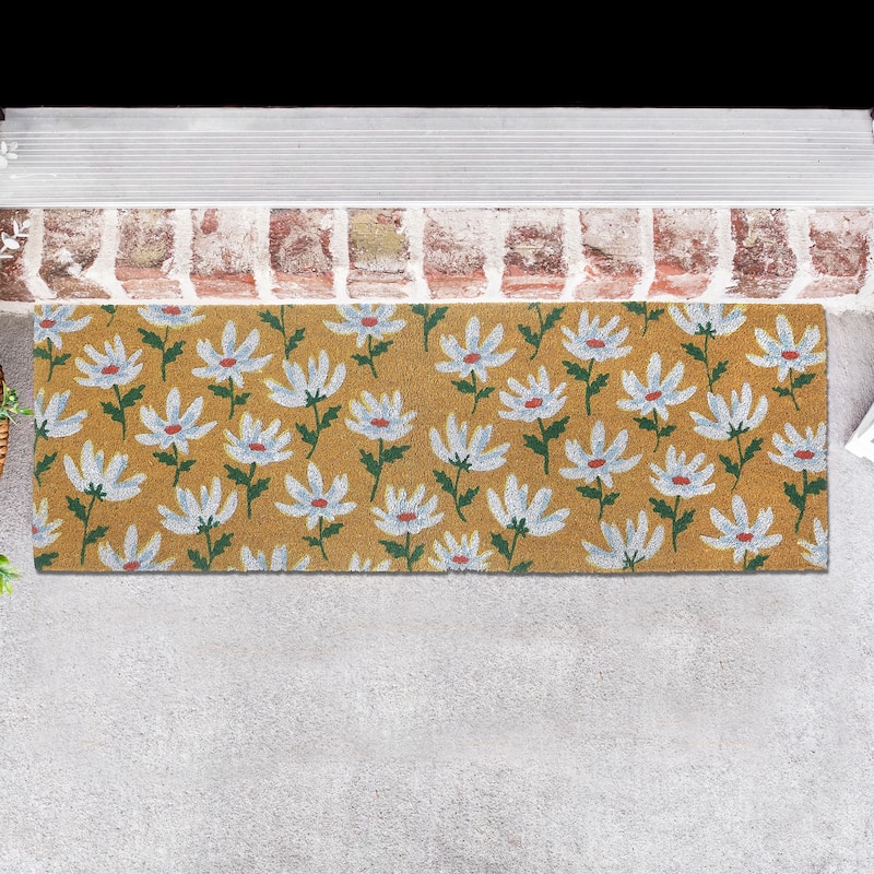 Coir Door Mat Shasta Daisy 16 X 48