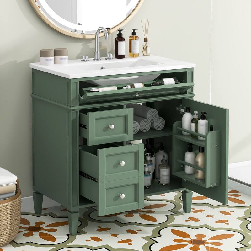 30" Bathroom Vanity with Ceramic Sink
