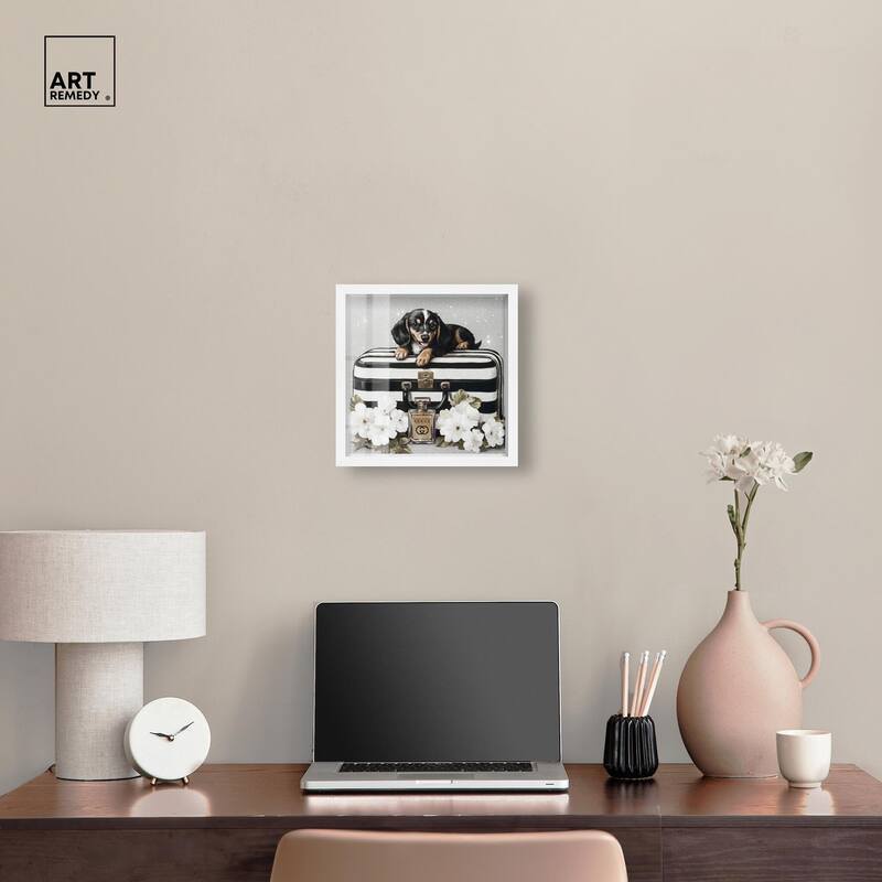 Doxxie Luggage Flowers Shadowbox by Art Remedy