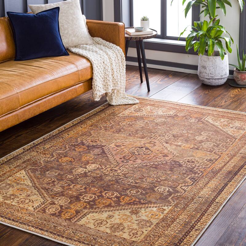 Livabliss Prabhu Traditional Medallion Machine Washable Area Rug