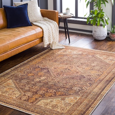 Livabliss Prabhu Traditional Medallion Machine Washable Area Rug