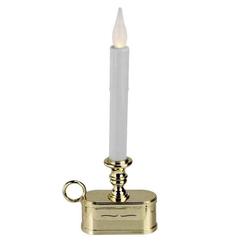 11" Battery Operated LED Christmas Candle Lamp with Toned Base