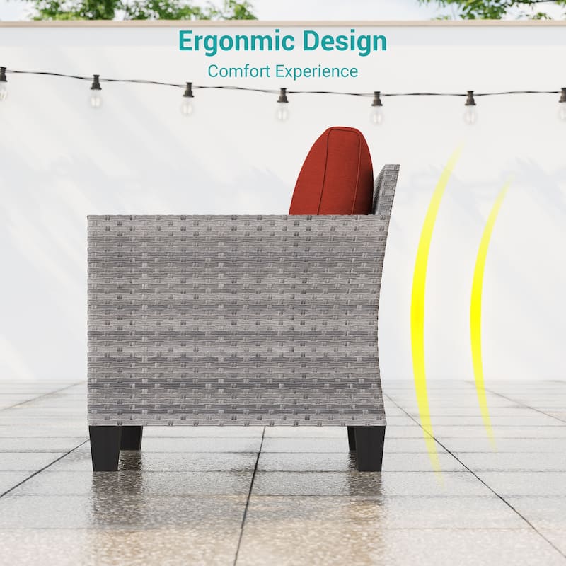 BONOSUKI Patio Outdoor Couch,3-Seater Furniture with Removable Cushion