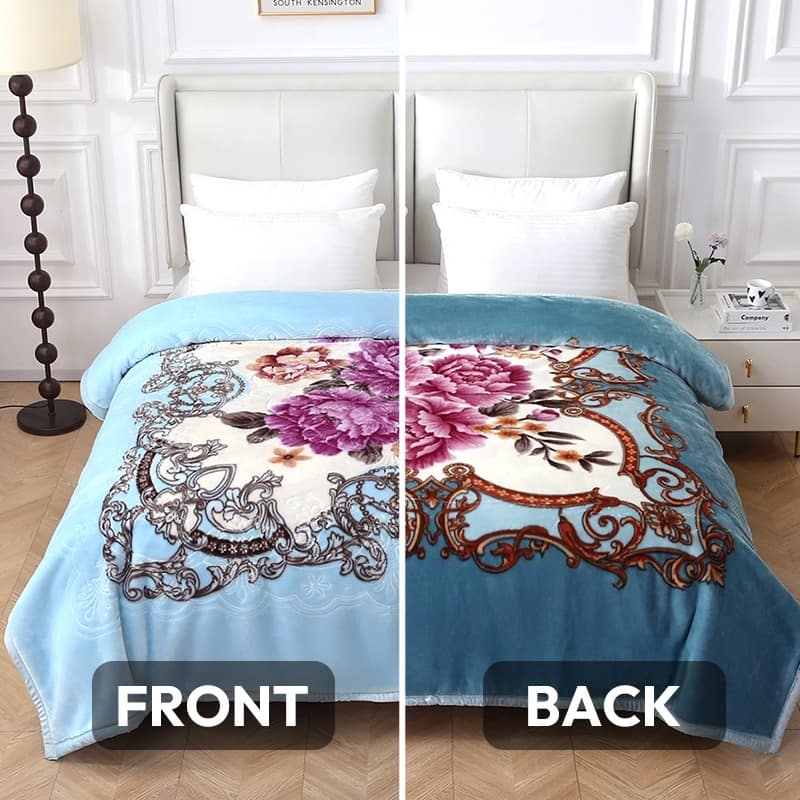 Raschel A&B Printed 2-ply Reversible Korean-style Plush Fleece Blanket