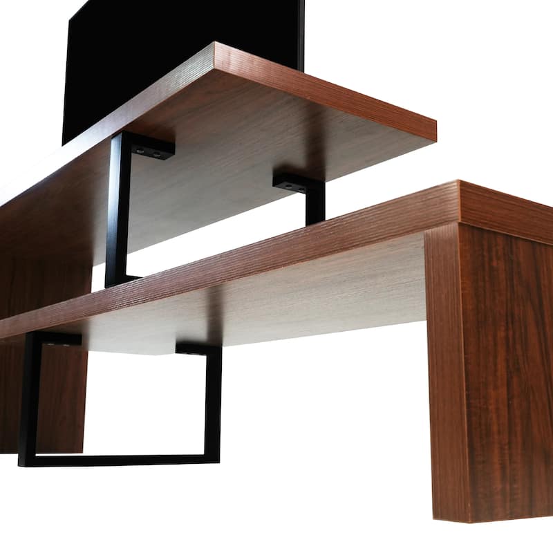 Orford Minimalist Modern MDF Wooden Shelves TV Console Entertainment Stand with Iron Legs Low Maintenance