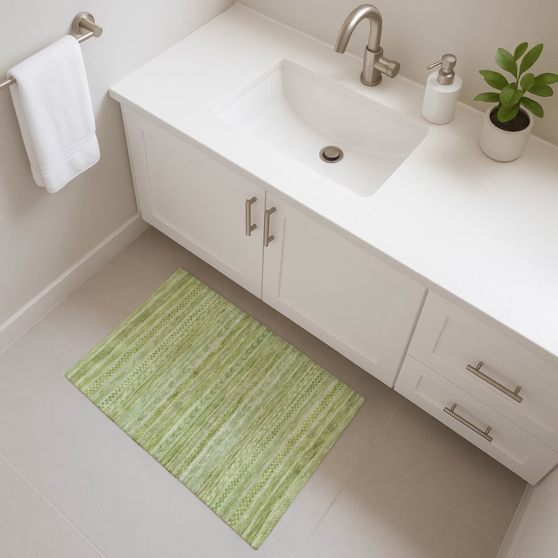 Premium Washable Super Soft Boho Stripes Mayfield Rug - Cactus - 1'8" x 2'6"
