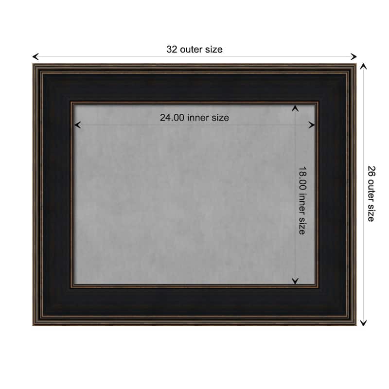 Amanti Art Mezzanine Espresso Framed Magnetic Board - Board Size 24x18
