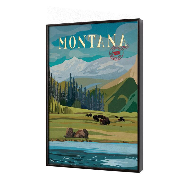 Montana Go USA by Mercana Studio a Hand Embellished Framed Art Print Series