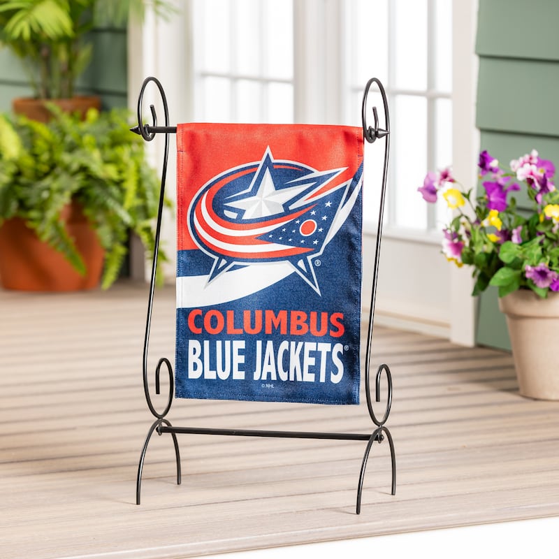 Columbus Blue Jackets Burlap Flag Garden Size