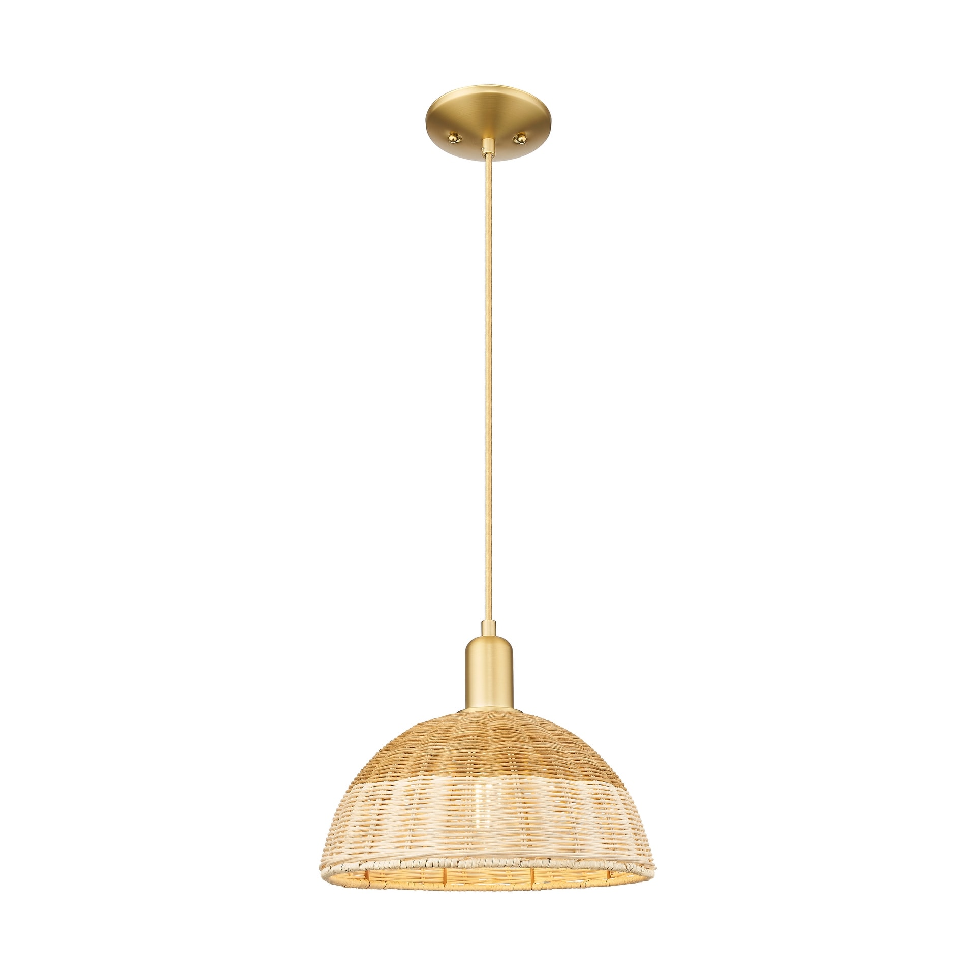 Innovations Lighting Downtown Urban - Natural Ballston Dome - 1 Light Cord Hung Mini Pendant with Basketweave Shade