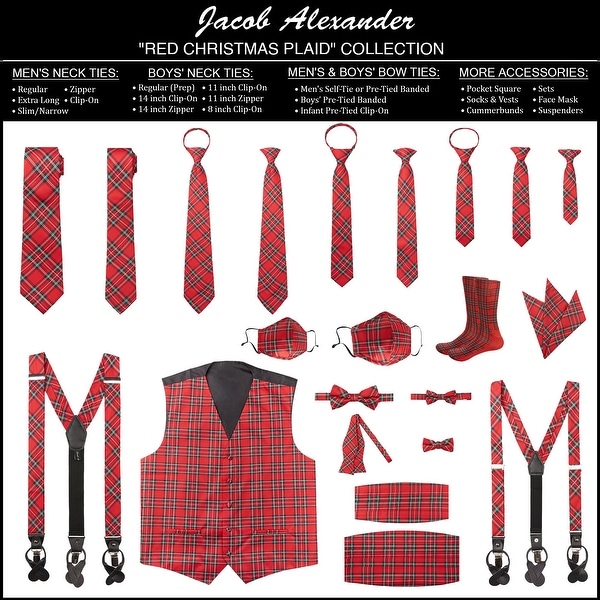 mens red plaid christmas vest