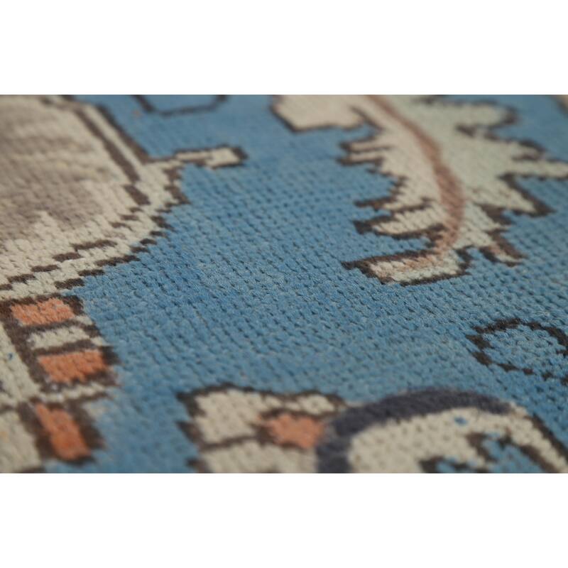 Blue Tabriz Persian Area Rug Handmade Wool Carpet - 9'4" x 12'10"