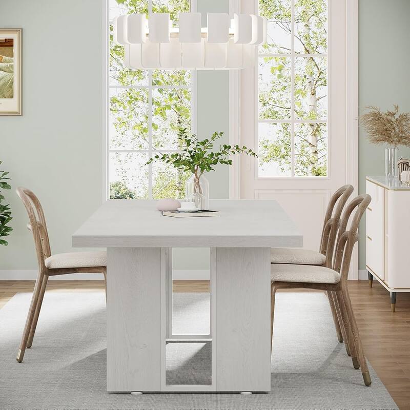 71" Rustic Farmhouse Dining Table for 6-8 People - Large Rectangular Kitchen Table, Wood Dining Room Table for Family Meals