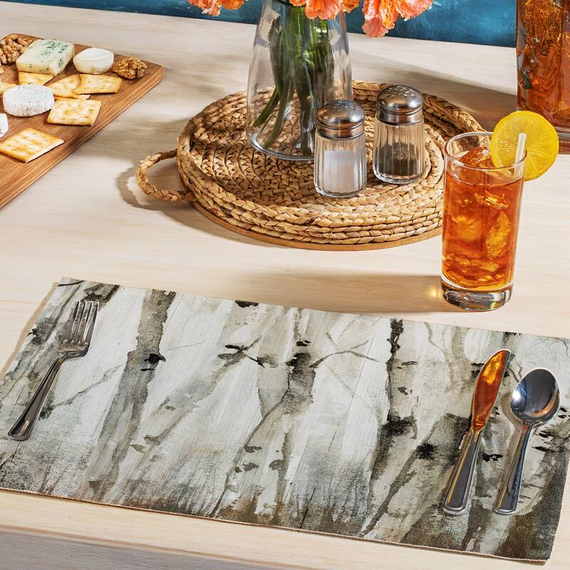 Oak Leaves 4-Pack Poly-Cotton Blend Placemats Manufactured in The USA Machine Washable Dryer Safe
