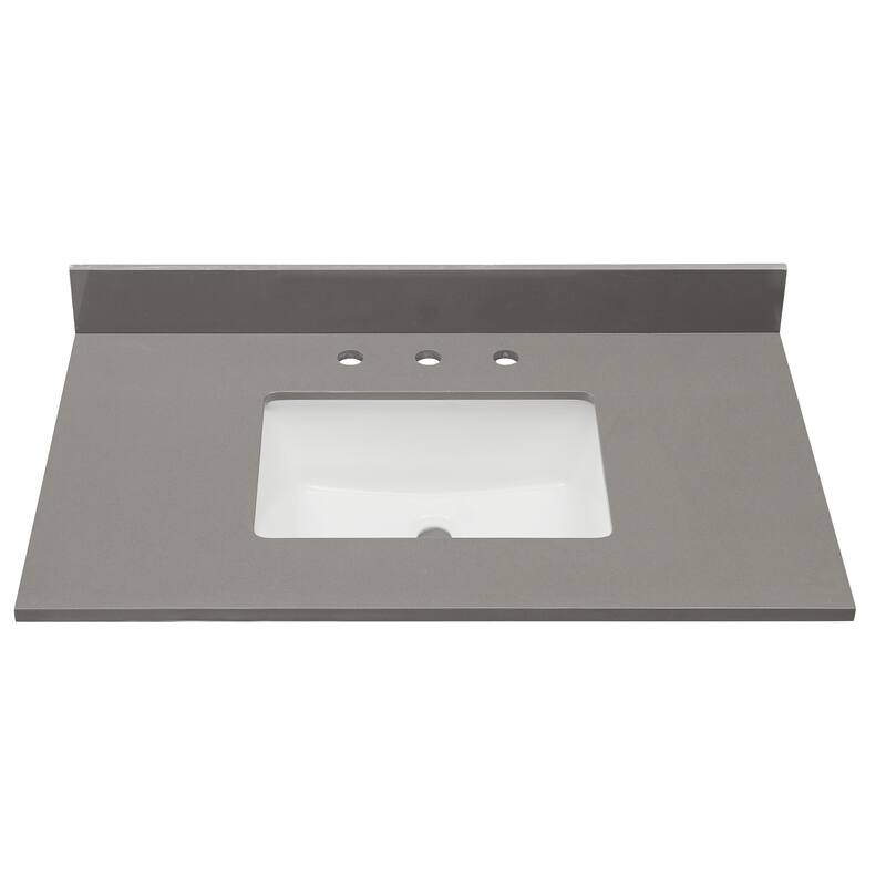 Altair Madrid Bathroom Vanity Countertop in Concrete Grey with White Sink without Vanity
