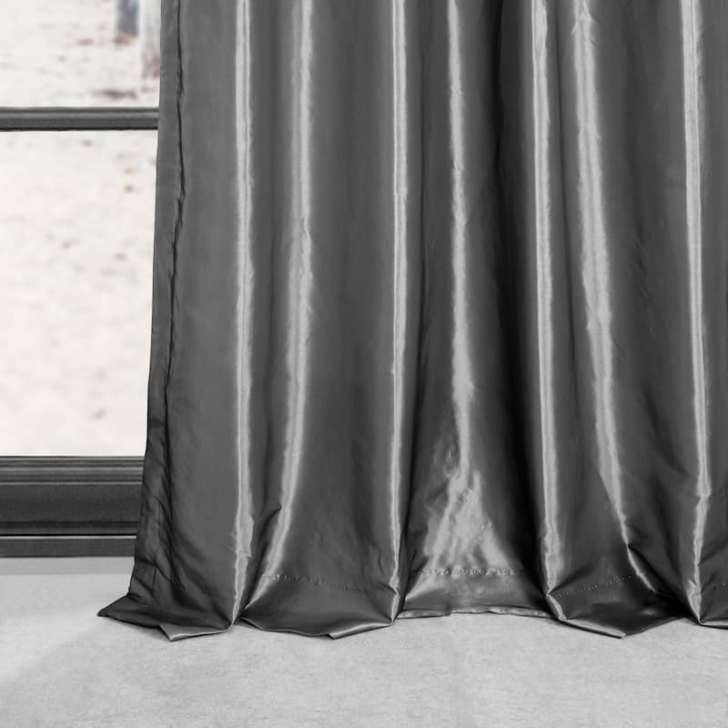 Exclusive Fabrics Blackout Faux Silk Taffeta 120-inch Curtain (1 Panel)