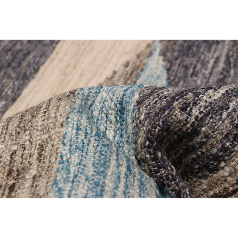 Ankara FW Blue, Cream Kilim 5'2" x 7'9" - 5'2 x 7'9