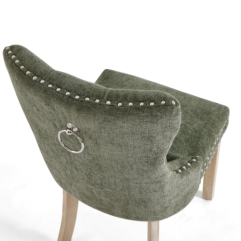 Morden Fort Tufted Dining Chair, Accent Chairs with Studded Trim and Pull Ring