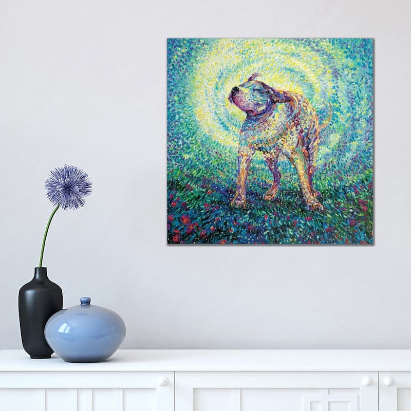 iCanvas "Pitbull Shake" by Iris Scott Canvas Print - 18x18x1.5