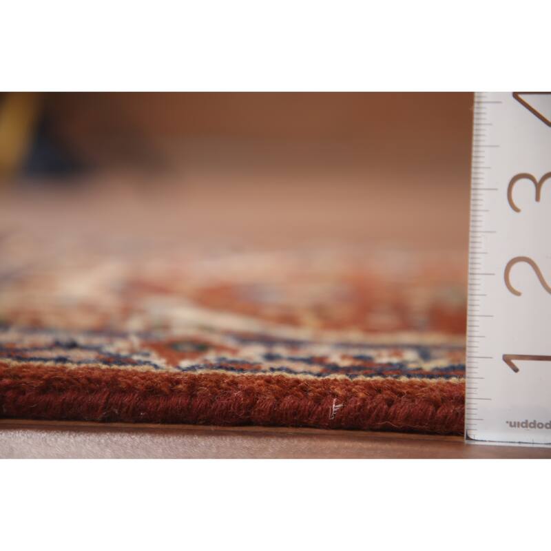 Hand Knotted Oriental 100% Wool Carpet Traditional Medallion Oranges & Rust Heriz (serapi) Area Rug - 3' 0'' X 2' 0''