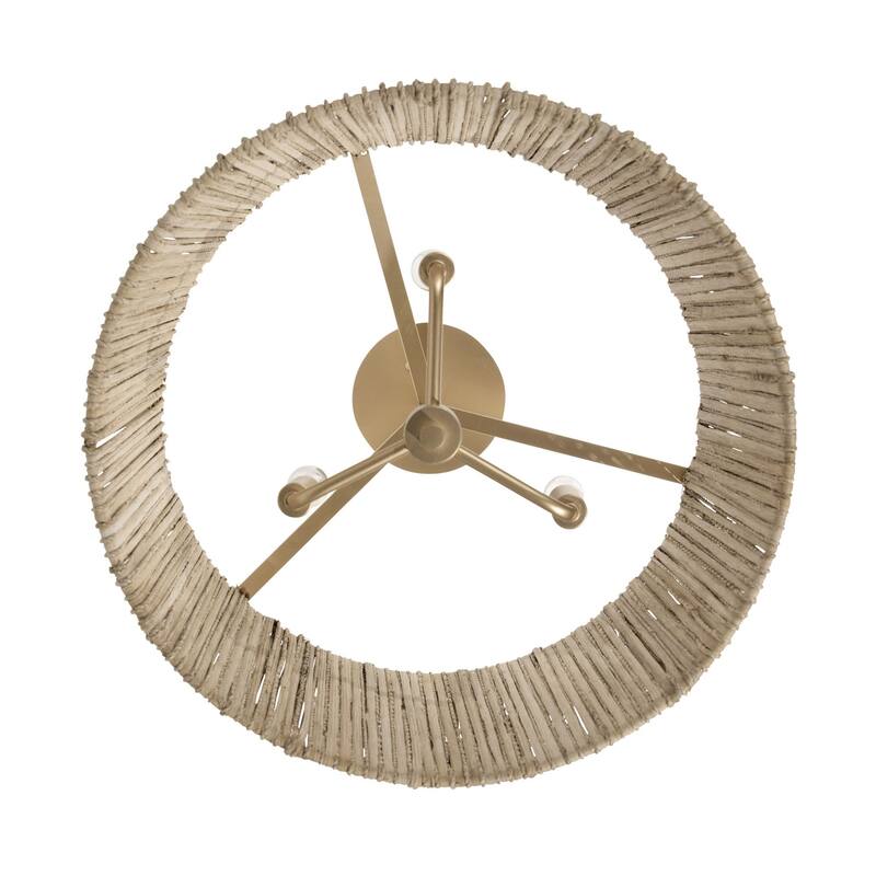 Jacob's Ladder 3-Light 18-Inch Rattan and Abaca Ceiling Light